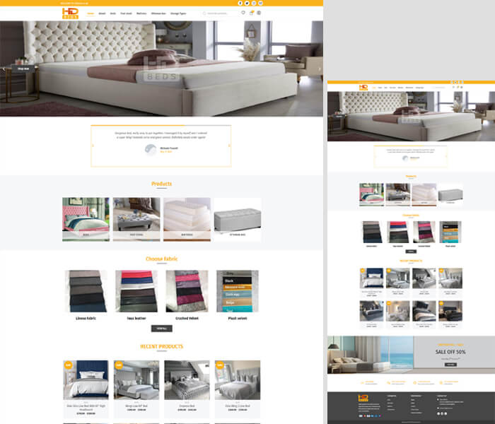 HD Beds is all about the comfort in the home. This Ecommerce website provides reliable products and makes your shopping experience better with their quick shipping. Our developers and designers worked independently and coded with users convenience according to E-Commerce and complete shopping techniques.